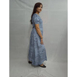 Women's Casual Crepe Half Sleeves Dress (Grey)