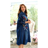 Women's Casual Denim Full sleeve Dress (Blue)