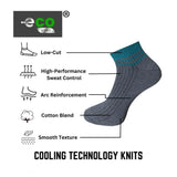 Multicolor unisex casual cotton printed low cut socks: Anthra, Light Grey, Blue collection for diverse style