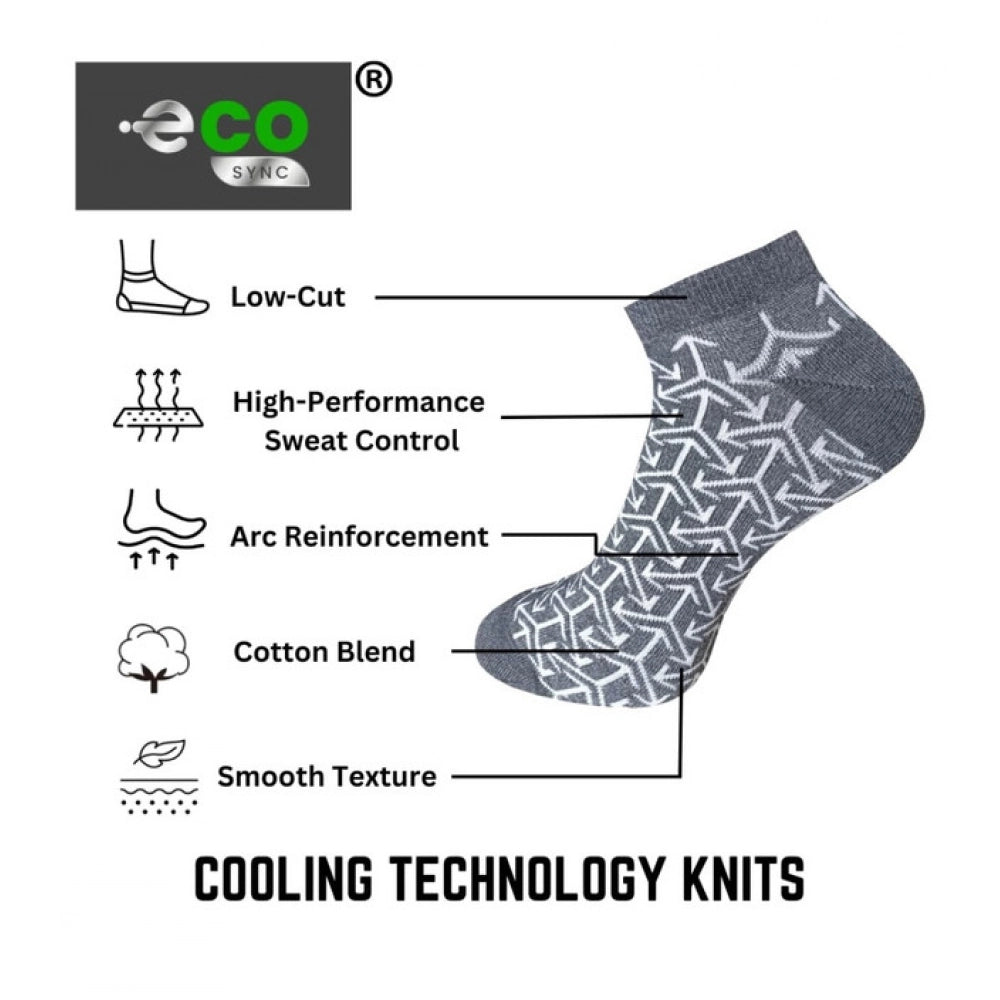 Multi-colored unisex casual cotton printed low cut socks - light grey, black, anthra, perfect for everyday wear