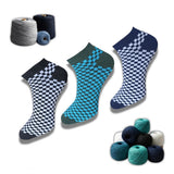 Multicolor unisex casual cotton printed low cut socks: black, olive, blue - varied shades for versatile style