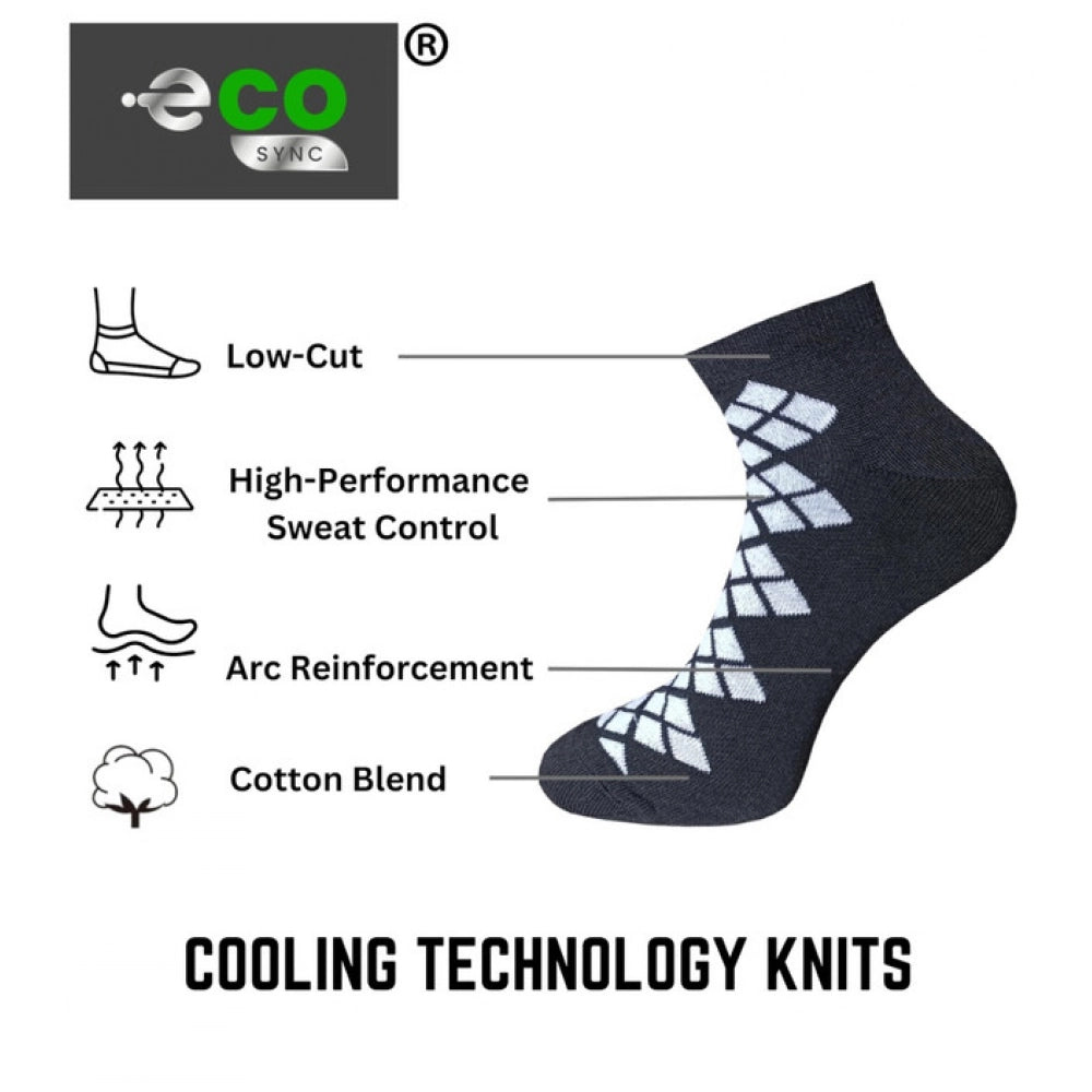 Multicolor unisex casual cotton printed low cut socks: Anthra, Black, Light Grey, ideal for everyday wear