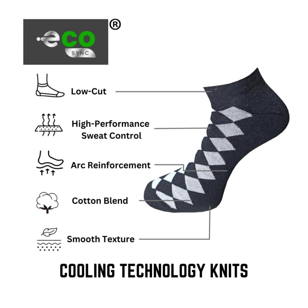 Multicolor unisex casual cotton printed low cut socks: Light grey, anthra & black design for versatile comfort