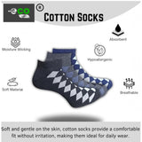 Multicolor unisex casual cotton printed low cut socks, black, light grey, blue