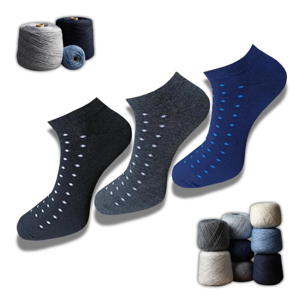 Multicolor unisex casual cotton printed low cut socks - Black, Anthra, Blue design for varied wardrobe
