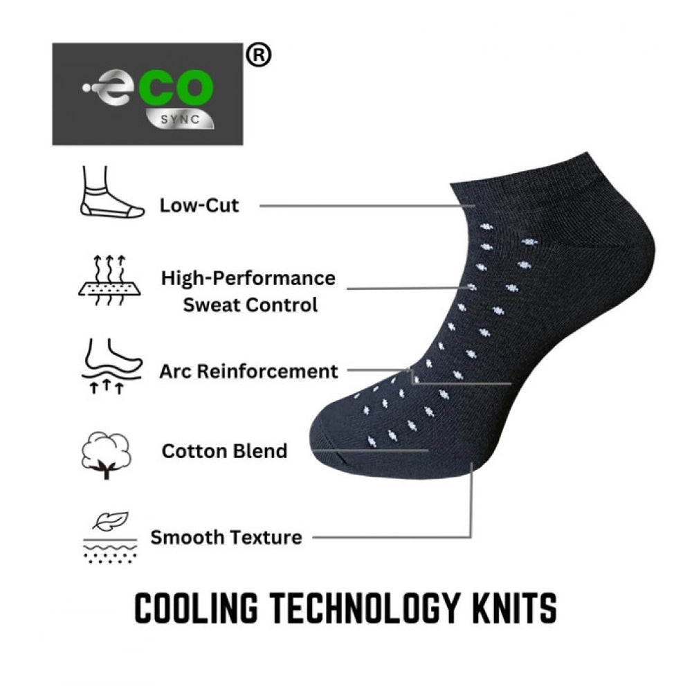Multicolor unisex casual cotton printed low cut socks, varied colors including black, anthra, blue