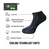 Multicolor unisex casual cotton printed low cut socks, black, anthra, blue - versatile footwear for everyday wear