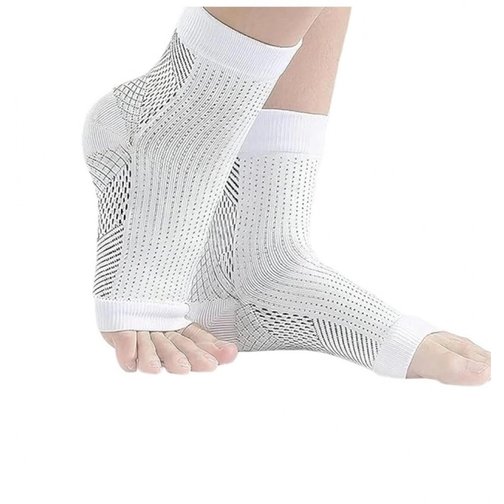 Multicolor unisex casual cotton printed ankle length support socks, white - low cut style for versatile comfort