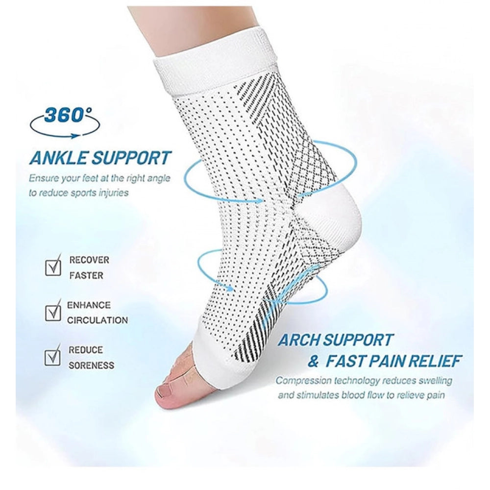 Multicolor unisex casual cotton printed ankle length support socks, white with vibrant patterns for everyday wear