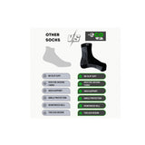 Multicolor unisex casual cotton printed ankle length support socks, black pattern on feet at rest