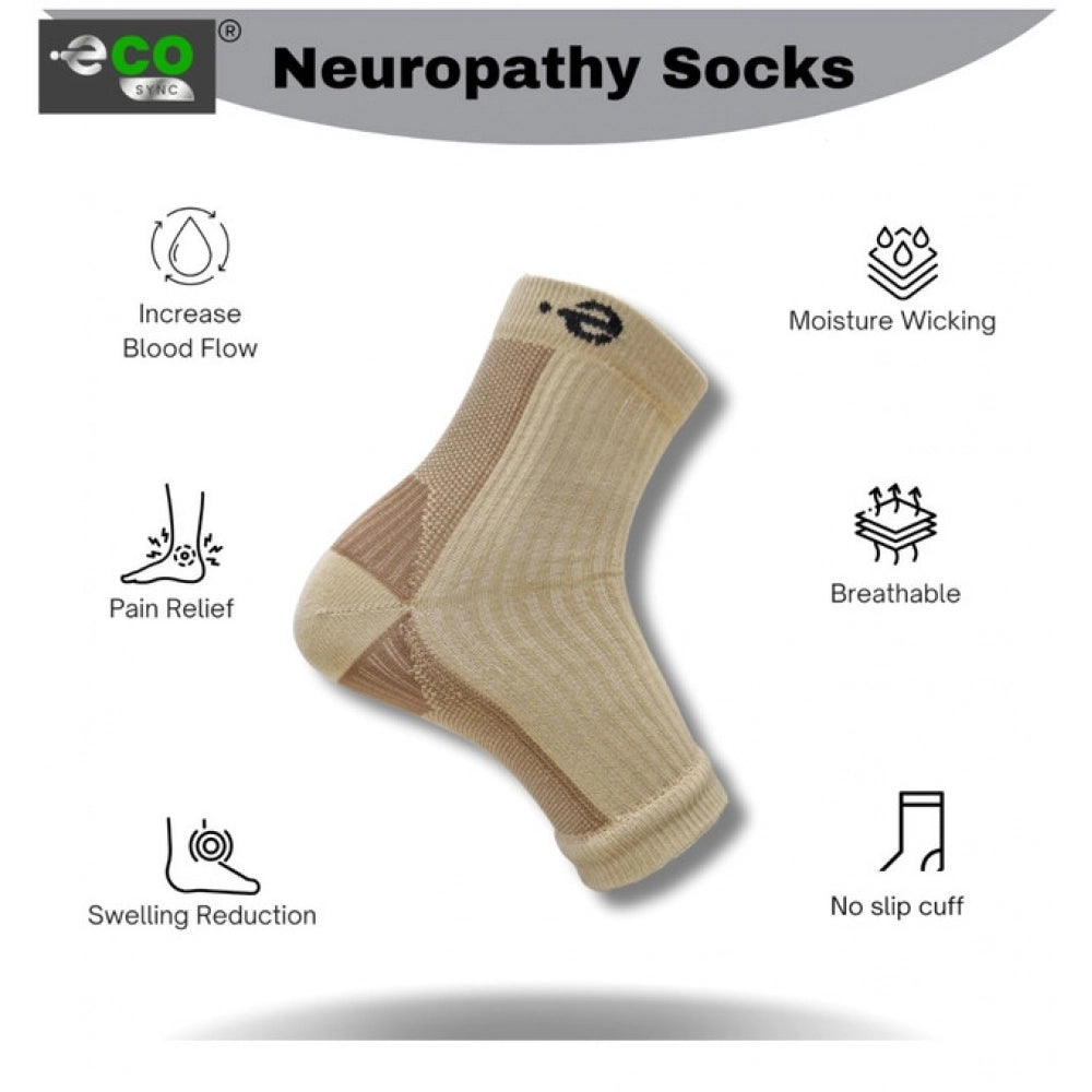 Multicolor unisex casual printed cotton ankle length support socks, beige style for comfortable everyday wear