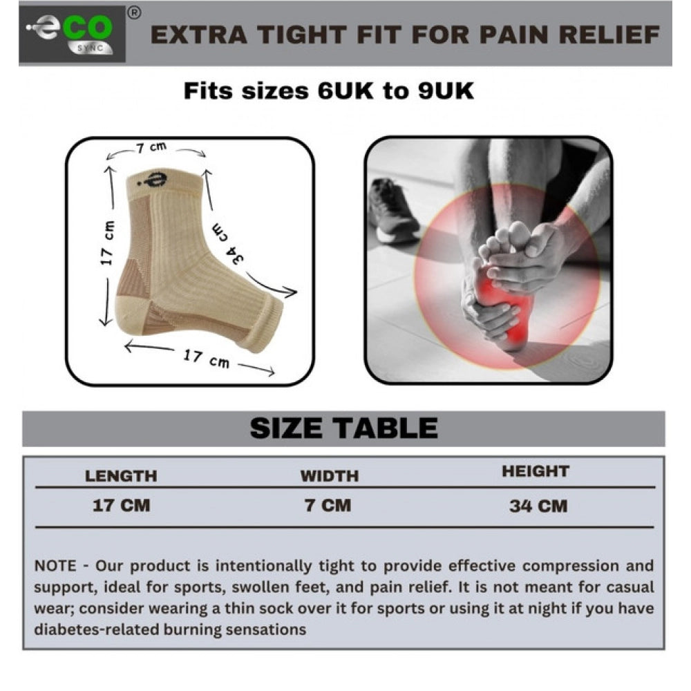 Multicolor unisex printed cotton ankle length support socks, beige with casual design for everyday wear