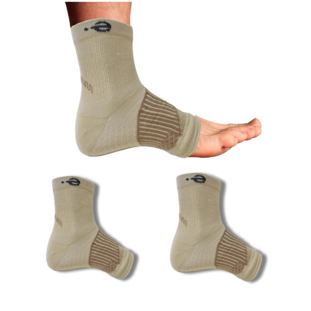 Multicolor unisex printed cotton ankle support socks, beige, low cut design for casual wear