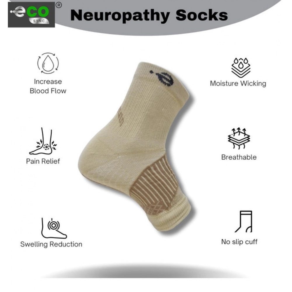 Multicolor unisex casual cotton ankle length printed support socks, beige color, low cut design