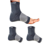 Multicolor unisex casual cotton printed ankle length support socks, grey low cut type on feet