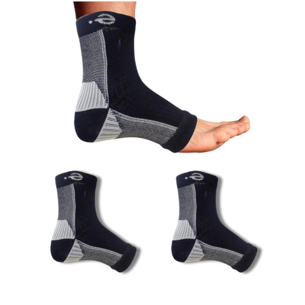 Multicolor unisex cotton printed ankle length support socks for casual wear, black design with vibrant patterns