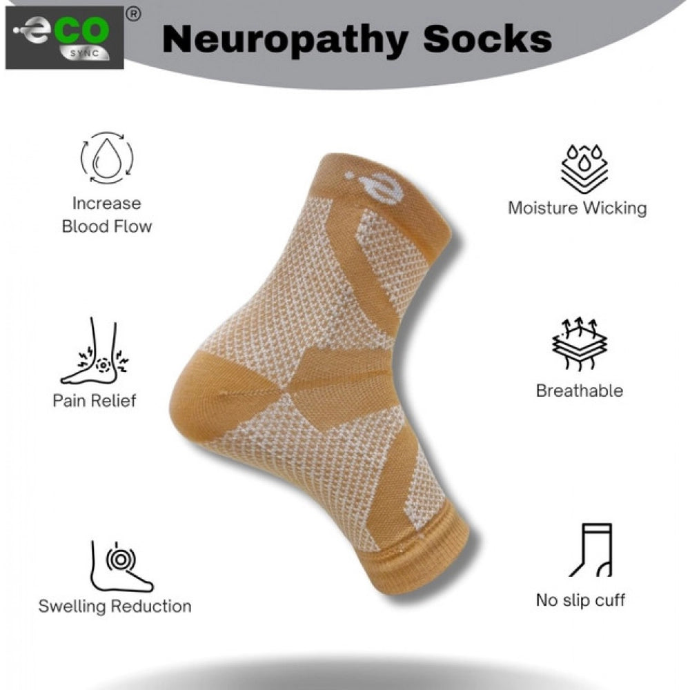 Multicolor unisex cotton printed ankle-length support socks, peach pattern for casual wear