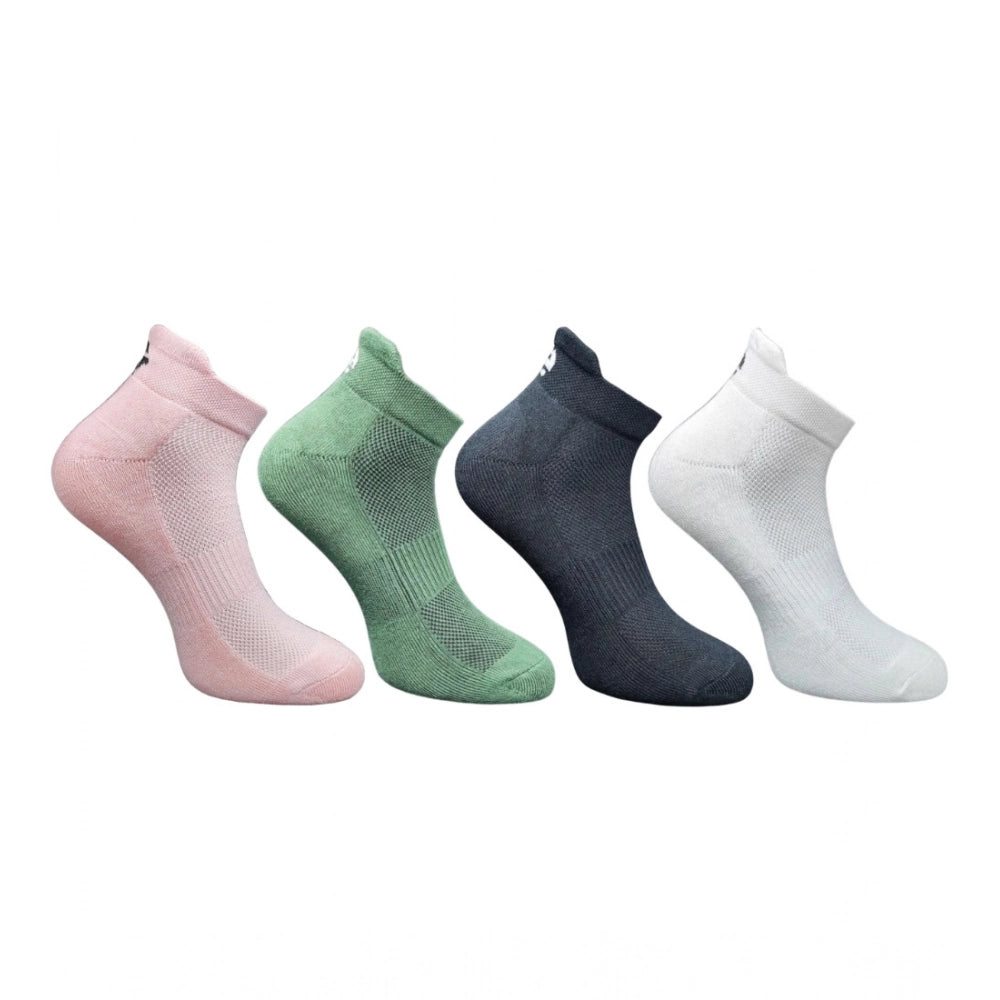 Multicolor unisex casual cotton ankle socks: Light Peach, Olive, Black, Off White