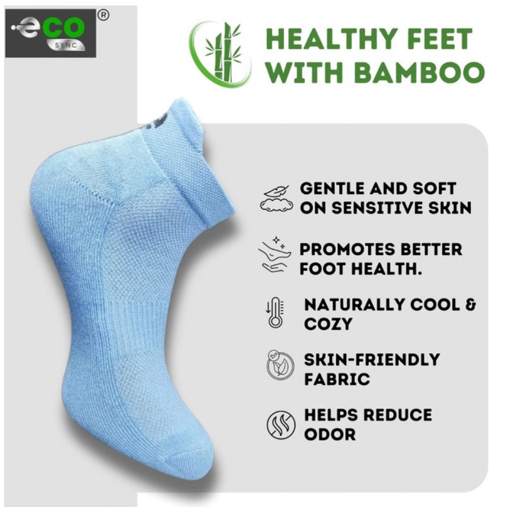 Multicolor unisex casual cotton printed ankle socks: navy blue, sky blue, olive, light peach