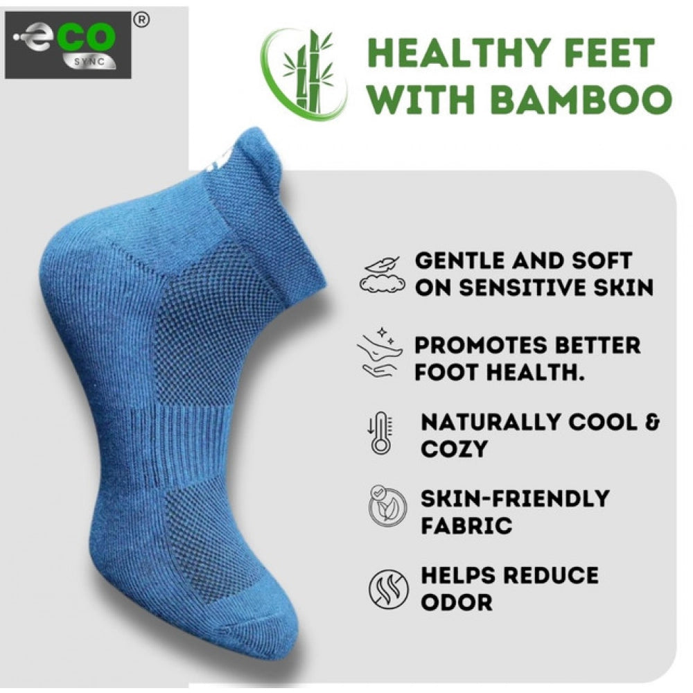 Multicolor unisex casual ankle-length printed cotton socks - dark grey, navy blue, light peach, off white