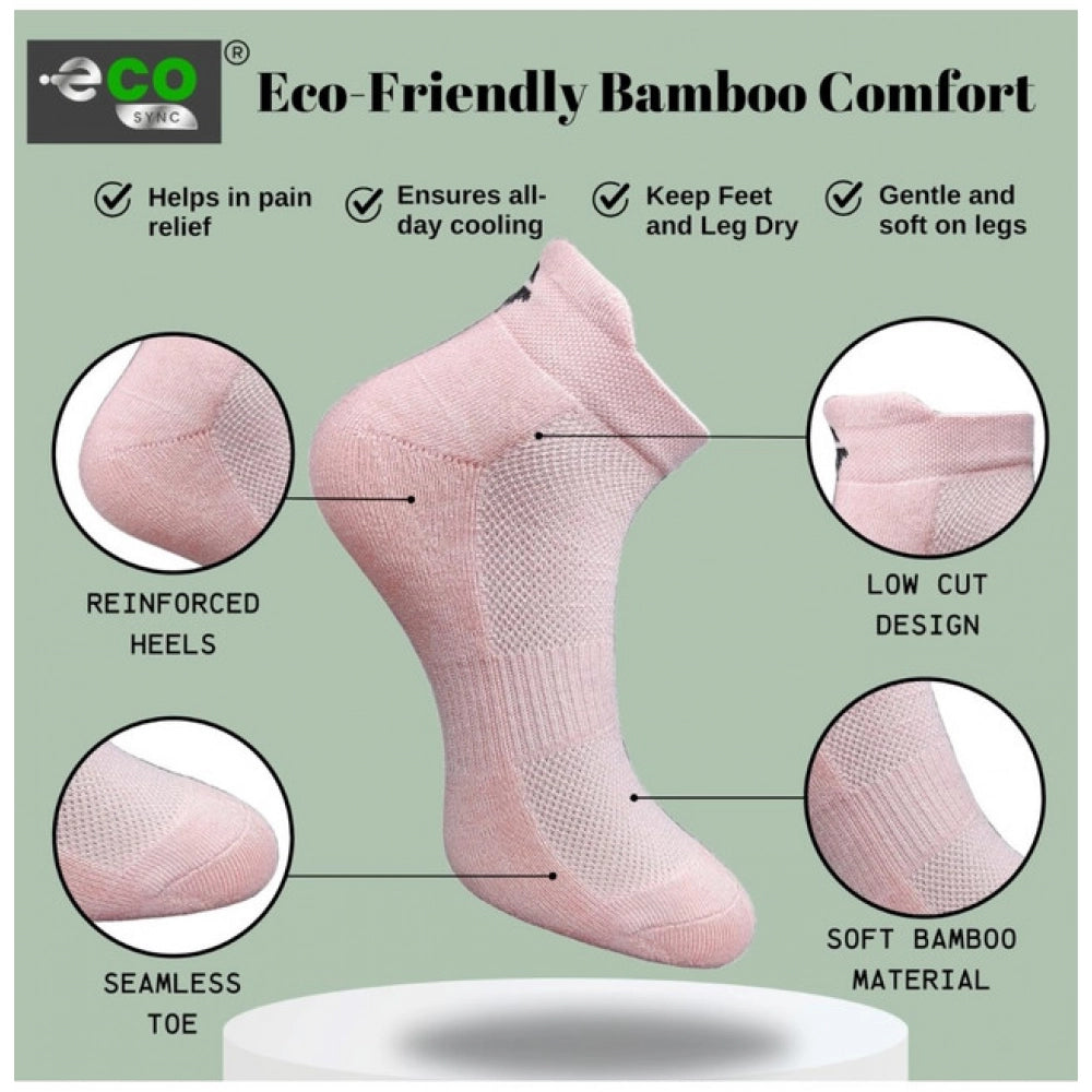 Multicolor unisex casual cotton printed ankle socks: Off white, black, light peach, navy blue (actual colors may vary)