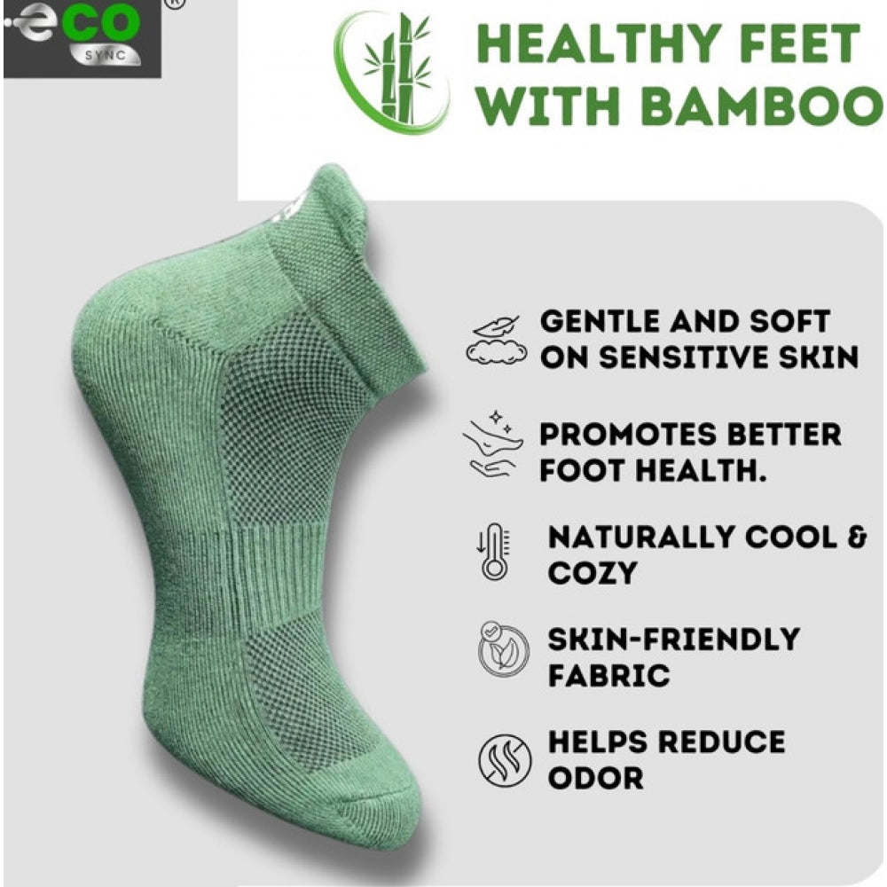 Multicolor unisex casual cotton ankle socks: navy blue, olive, off white (actual colors may vary)