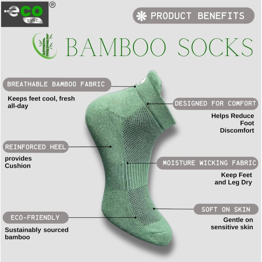 Multicolor unisex casual cotton printed ankle length socks: olive, light grey, light grey, off white