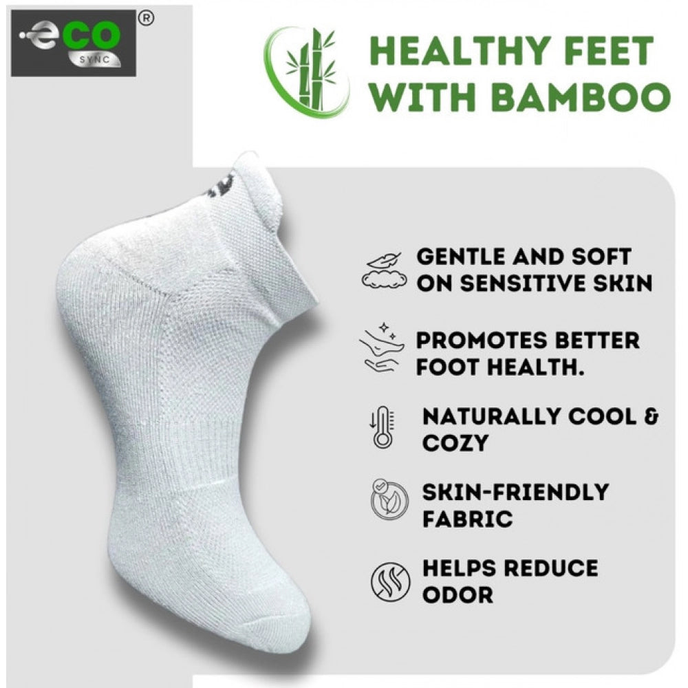 Multicolor unisex casual printed cotton ankle socks: olive, light grey, off white (may slightly vary)