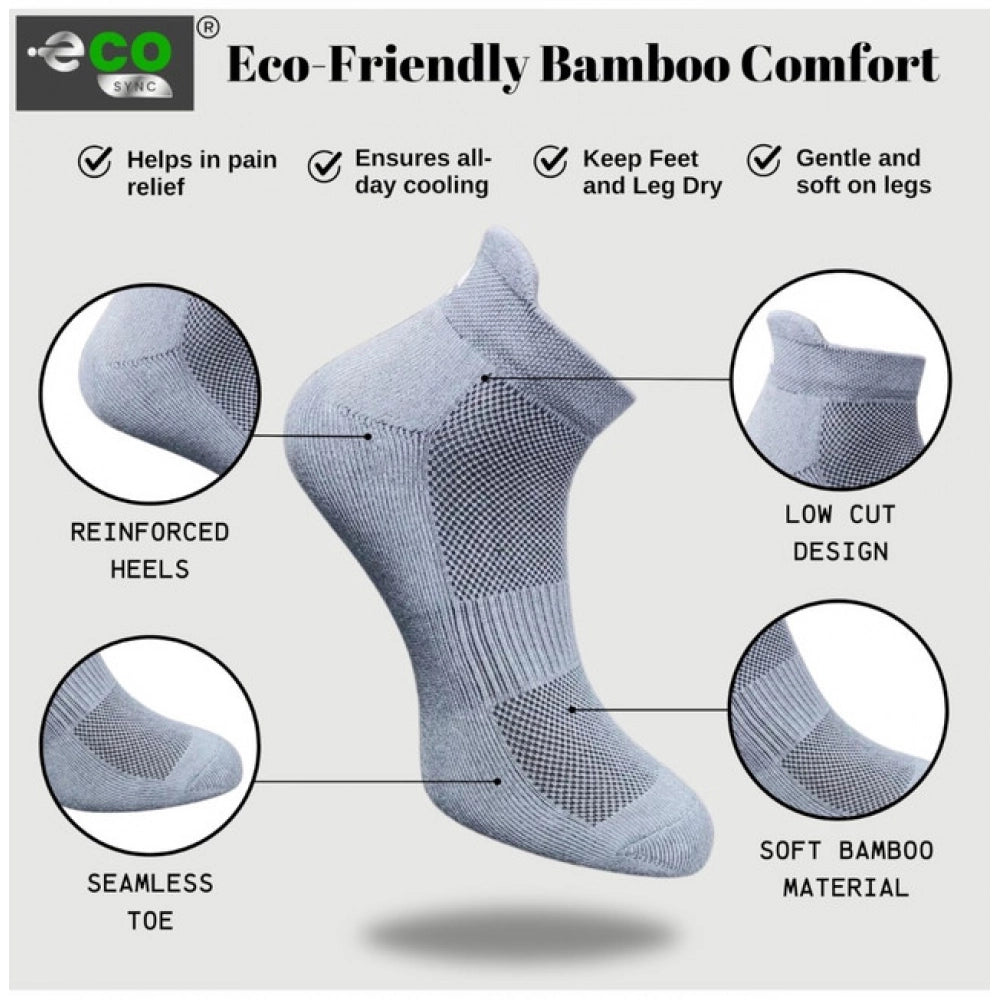 Multicolor unisex casual cotton ankle socks, olive, black, dark grey, off white - printed pattern design for versatile style