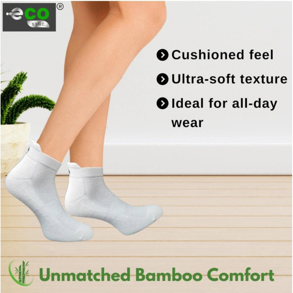 Multicolor unisex cotton printed ankle length socks: olive, black, dark grey, off white (actual color may vary)
