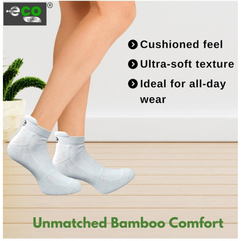 Multicolor unisex casual cotton printed ankle-length socks: olive, olive, olive, light grey (actual colors may vary)