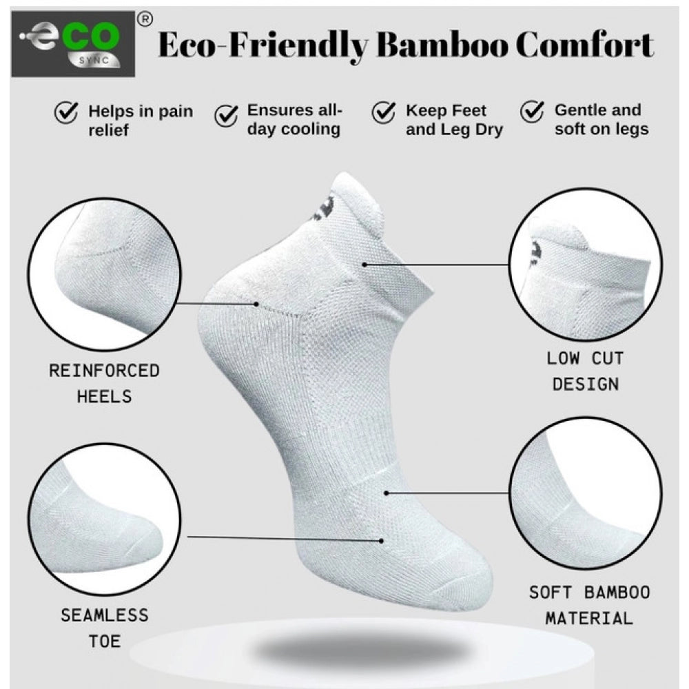 Multicolor unisex casual cotton printed ankle length socks (Light Grey, Off White, Light Grey, Sky Blue)