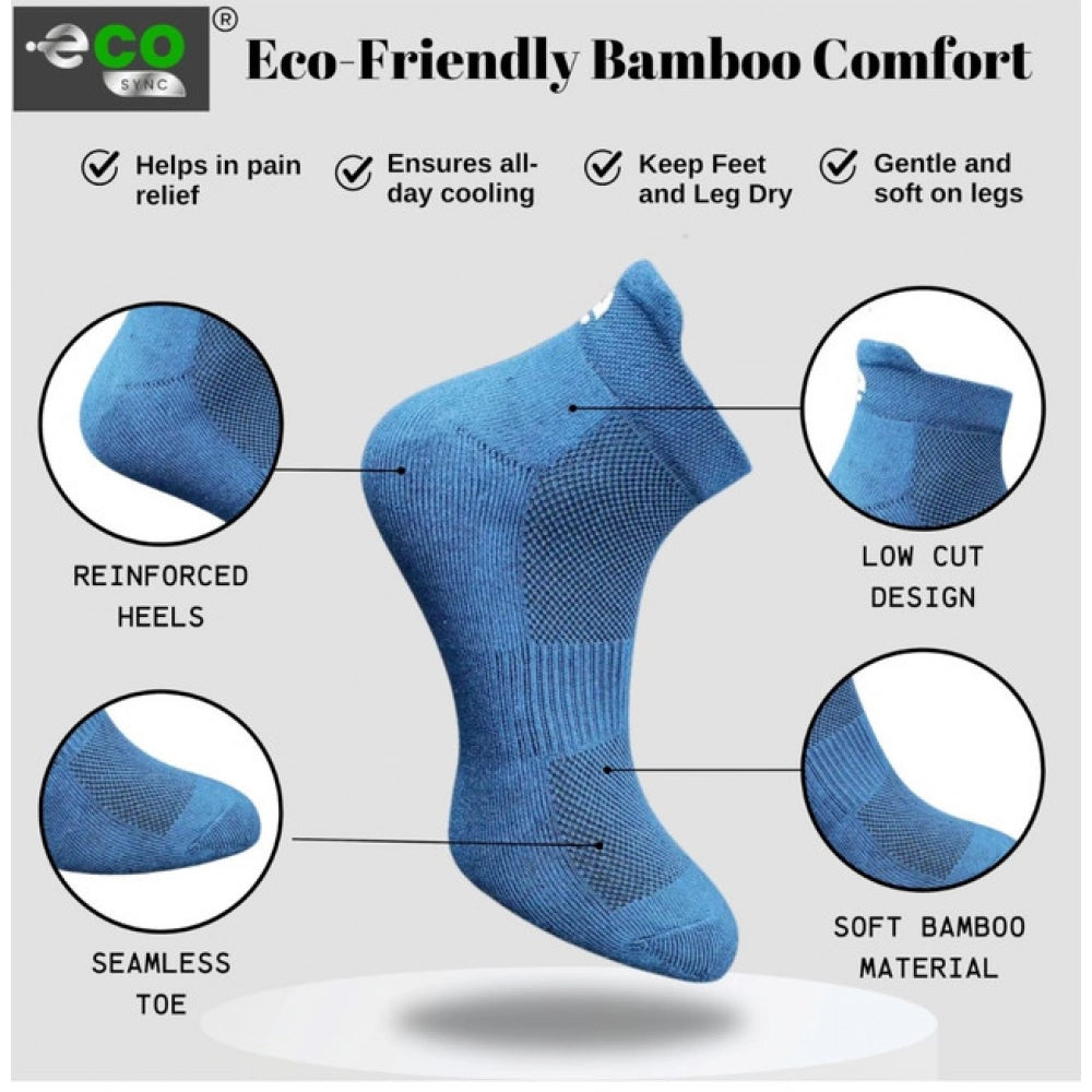 Multicolor unisex cotton ankle-length socks: olive, sky blue, navy blue, off white