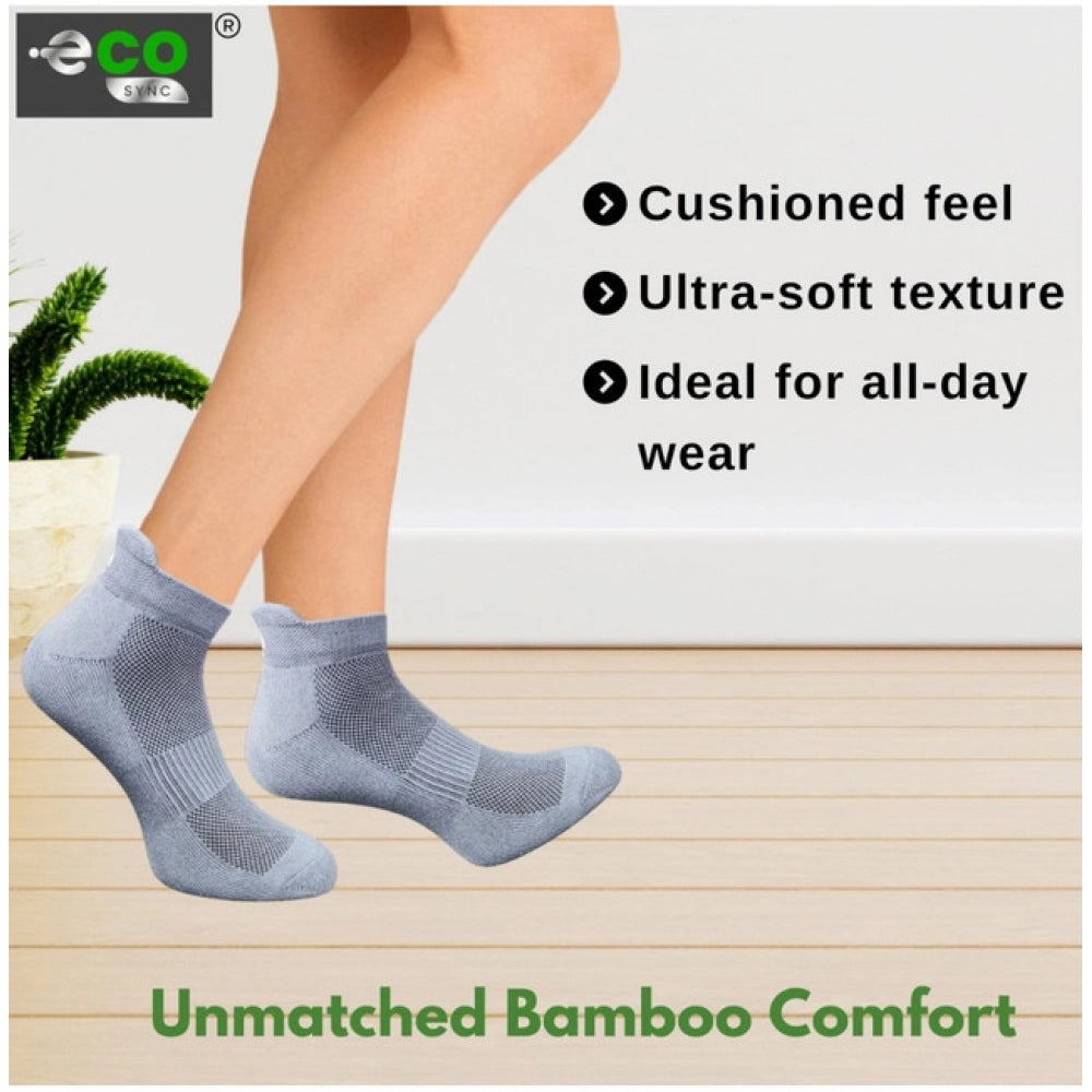 Multicolor unisex cotton printed ankle socks: Light grey, olive, dark grey set