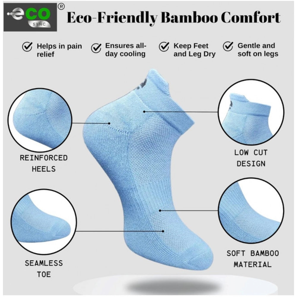 Multicolor unisex casual cotton printed ankle socks: olive, dark grey, sky blue, black