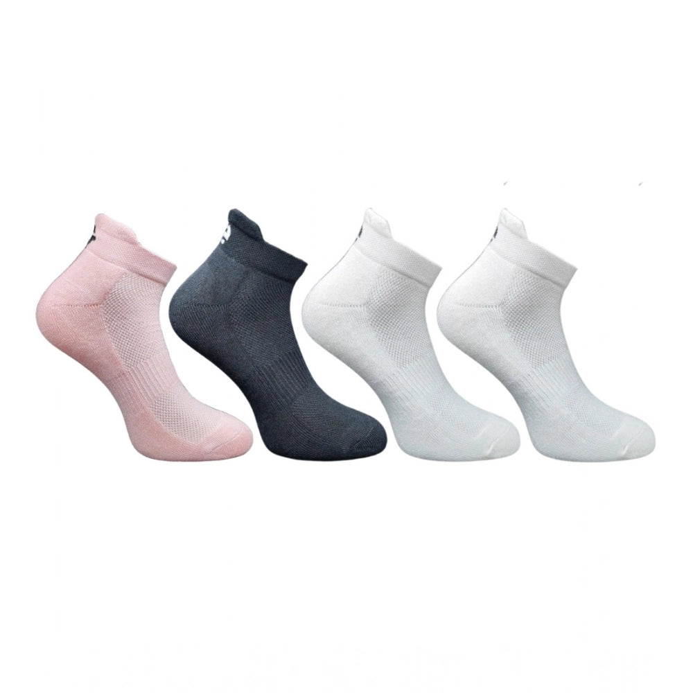 Multicolor unisex casual cotton ankle socks: Light peach, black, off white patterns for versatile style