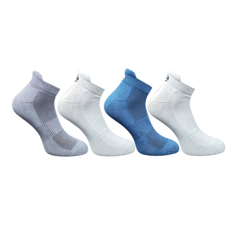 Multicolor unisex casual cotton printed ankle socks: dark grey, light grey, navy blue, light grey