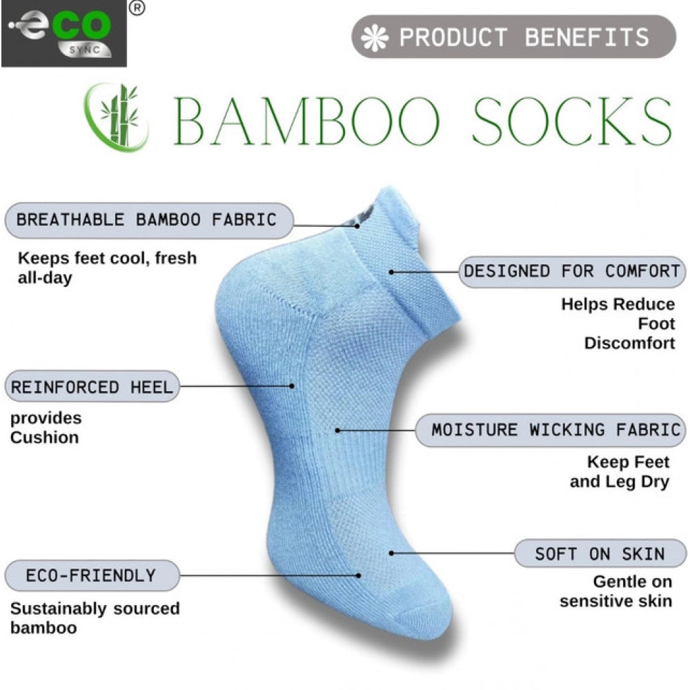Multicolor unisex casual printed cotton ankle socks: Sky blue, navy blue, off white, light peach