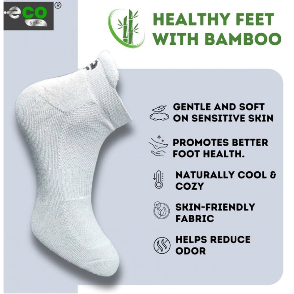 Multicolor unisex casual cotton ankle-length socks with varied shades of grey and off-white patterned design