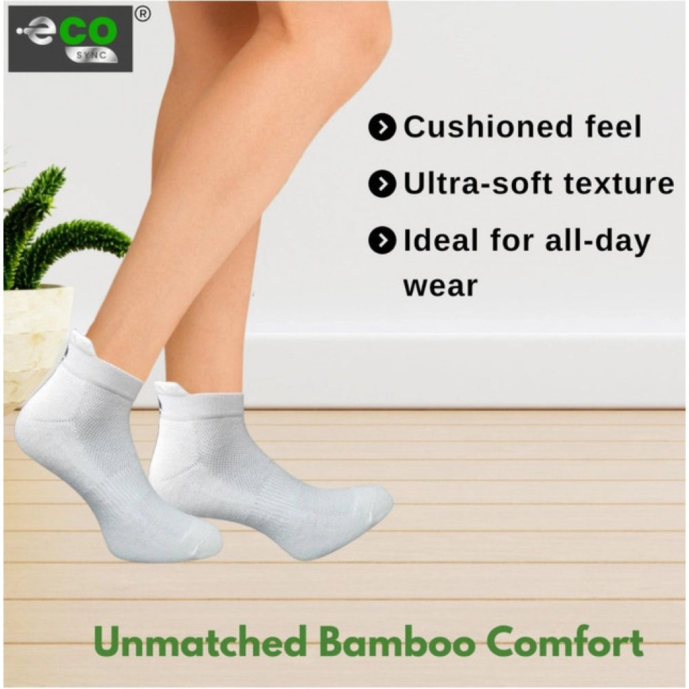 Multicolor unisex casual cotton printed ankle socks: Dark grey, light grey, off white (actual colors may vary)