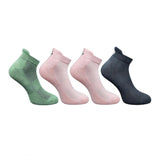 Multicolor unisex casual cotton printed ankle socks (Olive, Light Peach, Black)