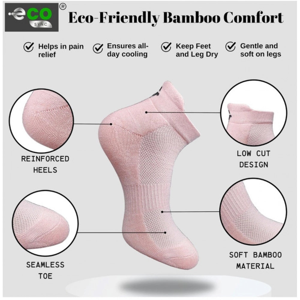 Multicolor unisex casual cotton ankle socks: Olive, Light Peach, Light Peach, Black (varies with light)
