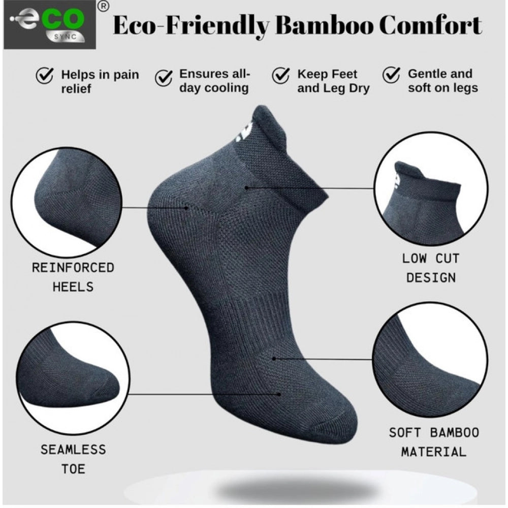 Multicolor unisex casual cotton ankle socks (sky blue, black), printed design on display