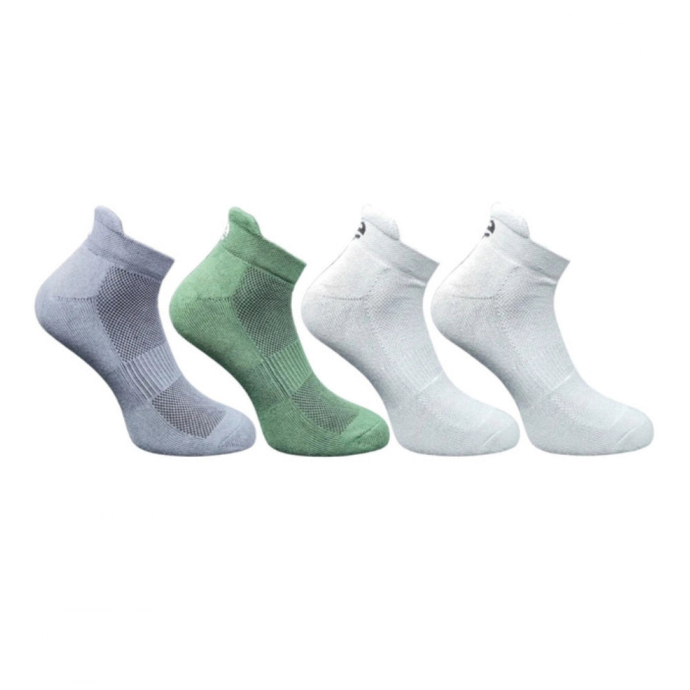 Multicolor unisex casual cotton printed ankle-length socks: dark grey, olive, light grey