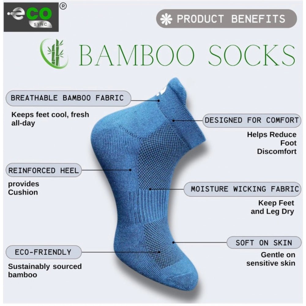 Multicolor unisex casual cotton printed ankle-length socks (Navy Blue, Light Grey, Olive, Light Peach)