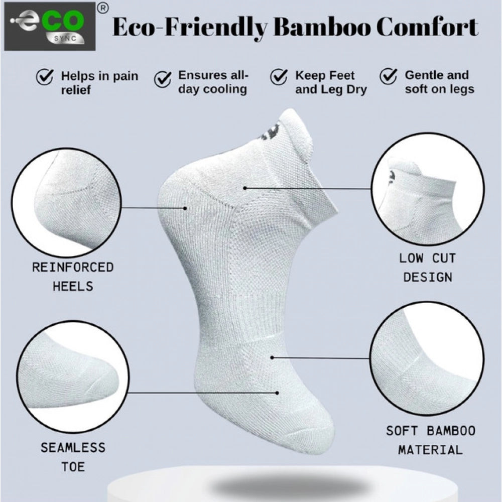 Multicolor unisex casual cotton printed ankle socks - black, off white, light grey, light peach