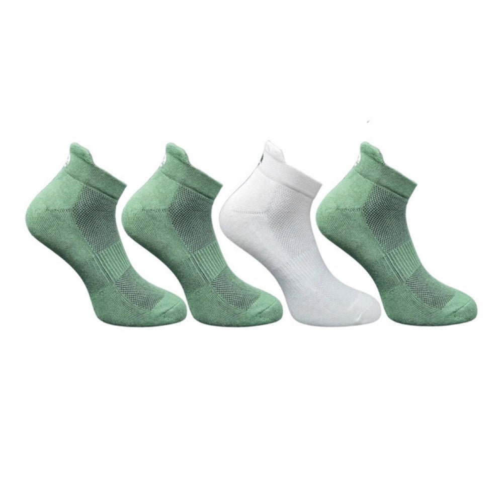 Multicolor unisex casual cotton ankle socks with olive, off-white, and printed patterns