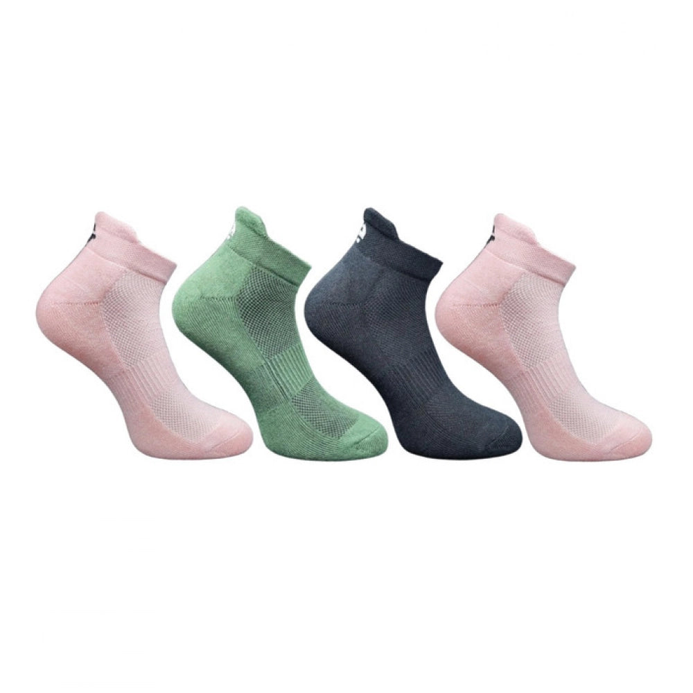 Multicolor unisex casual cotton ankle socks: Light peach, olive, black