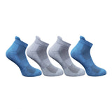 Multicolor unisex casual cotton printed ankle length socks - navy blue, dark grey pairing (varies slightly)
