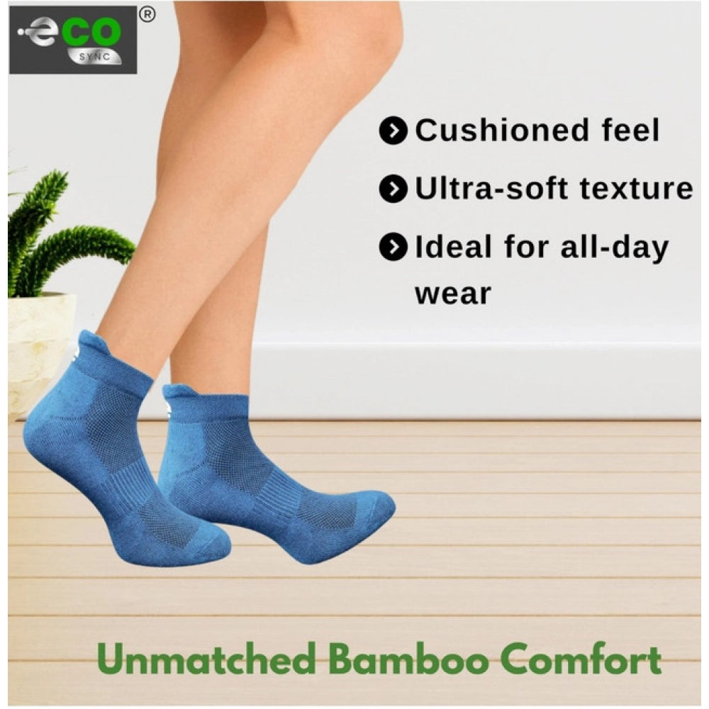 Multicolor unisex casual ankle length printed cotton socks: navy blue, dark grey (pair each)